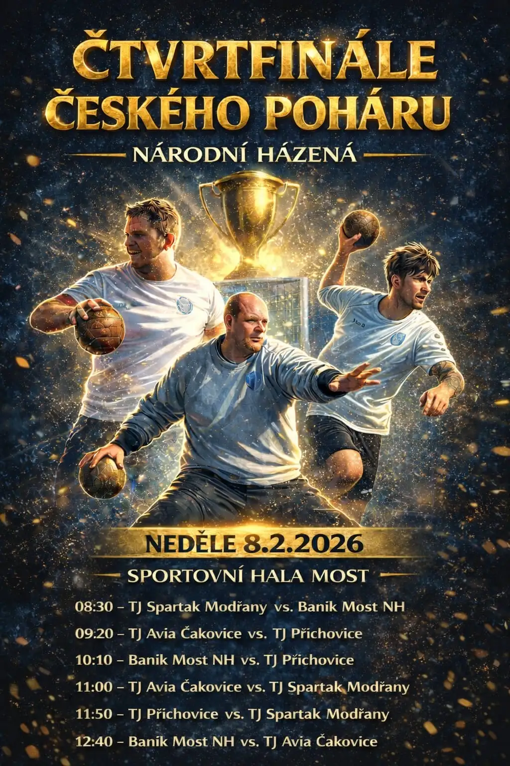 ČTVRTFINÁLÉ ČESKÉHO POHÁRU V MOSTĚ! (MUŽI)